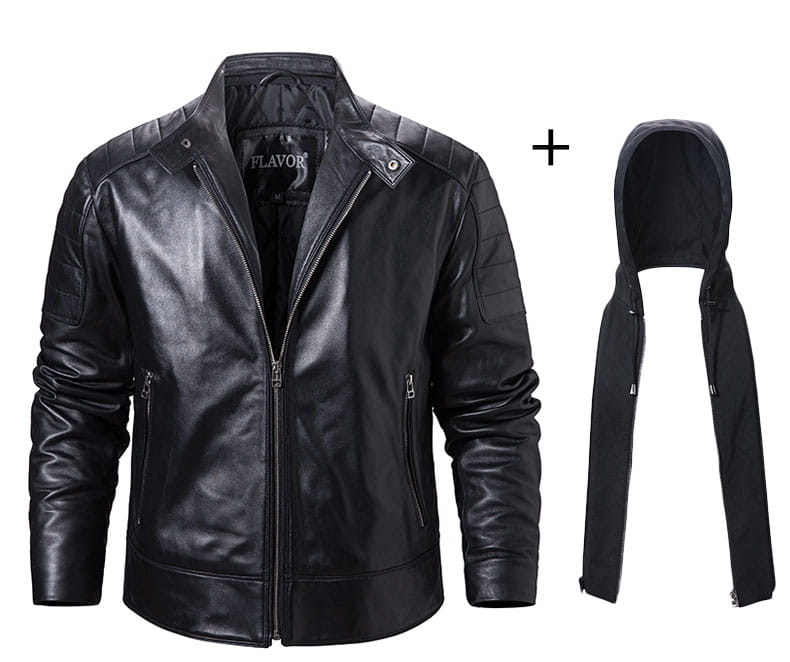 Leather Coat Trend Plus Cotton Hooded