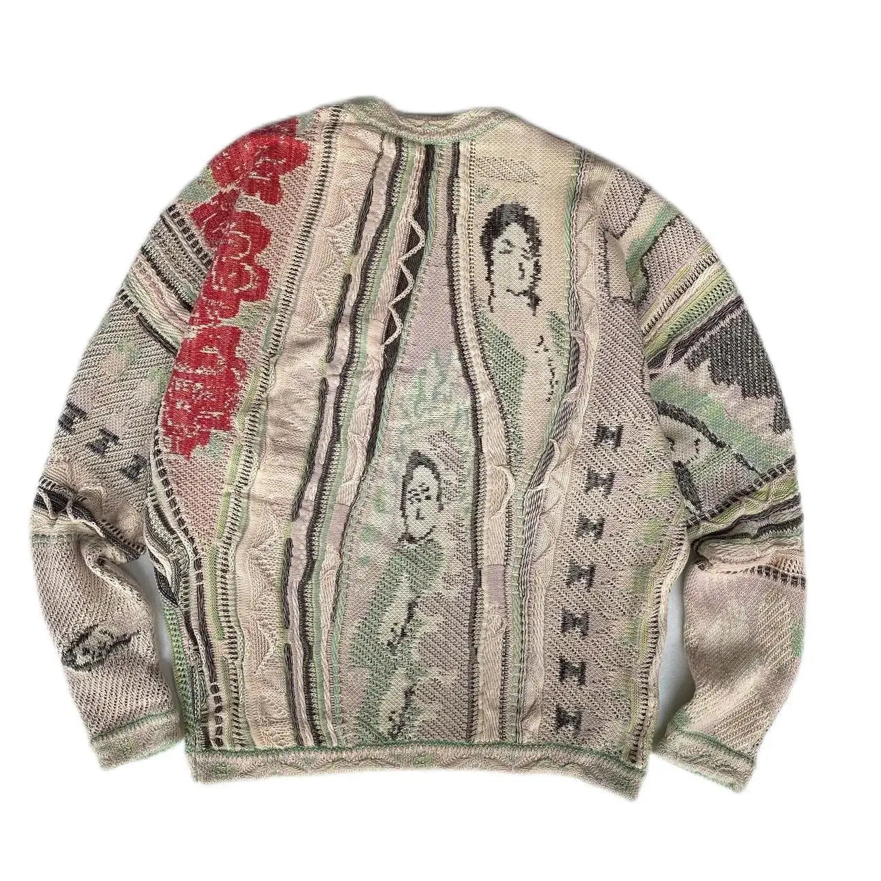 Vintage Ethnic Style Knitted Crewneck Pullover Sweater