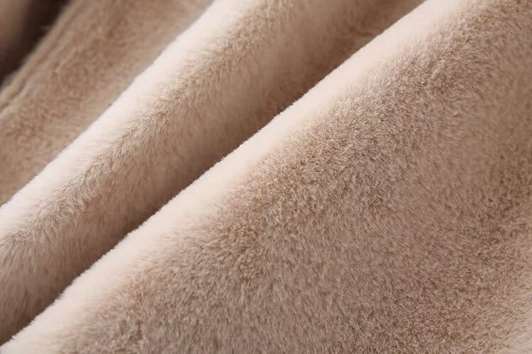 Fashion Cashmere Leather Fur Collar Composite Belt Coat