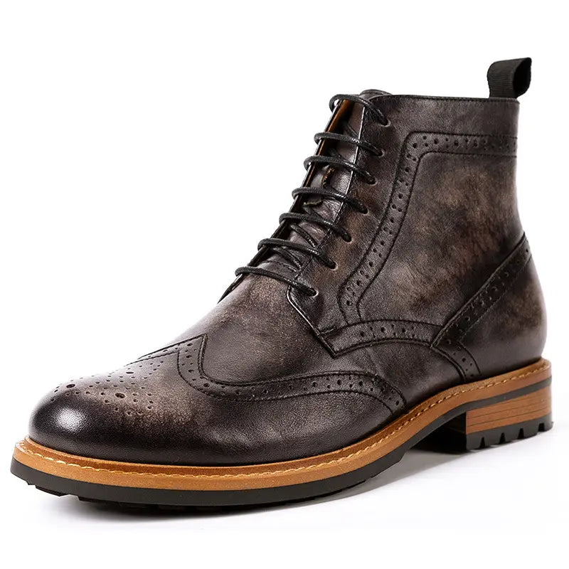 Casual Men’s Leather Round Toe Martin Boots