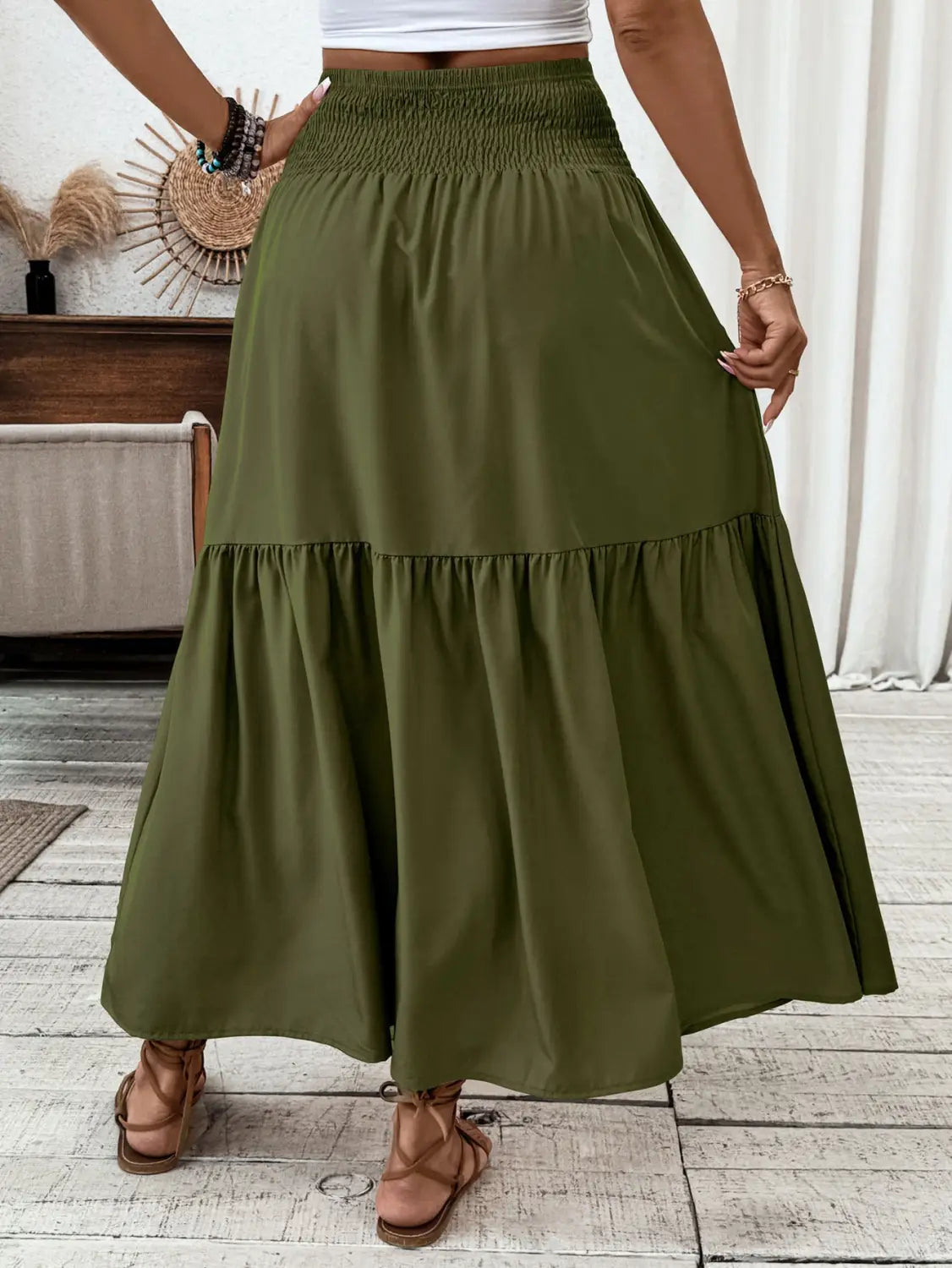 Small Floral Three-layer Long Patchwork Skirt