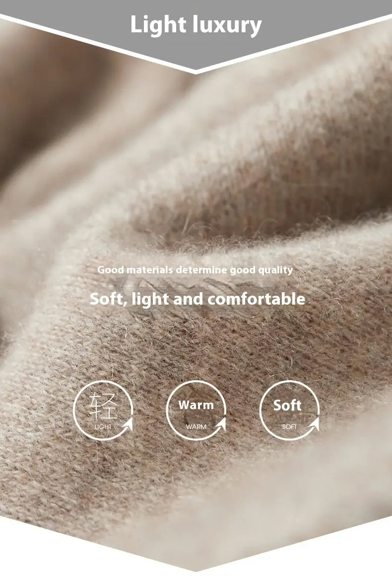 Wool Cardigan Men’s Stand Collar Zipper Knitted Sweater Coat Warm And Loose Cashmere Pants Men