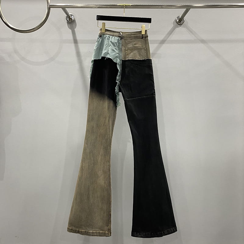 Men’s And Women’s Patchwork Coated Personalized Jeans