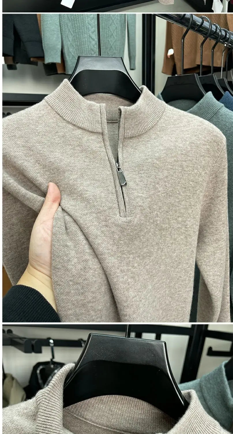 Casual Half Zipper Thermal Knitwear Coat