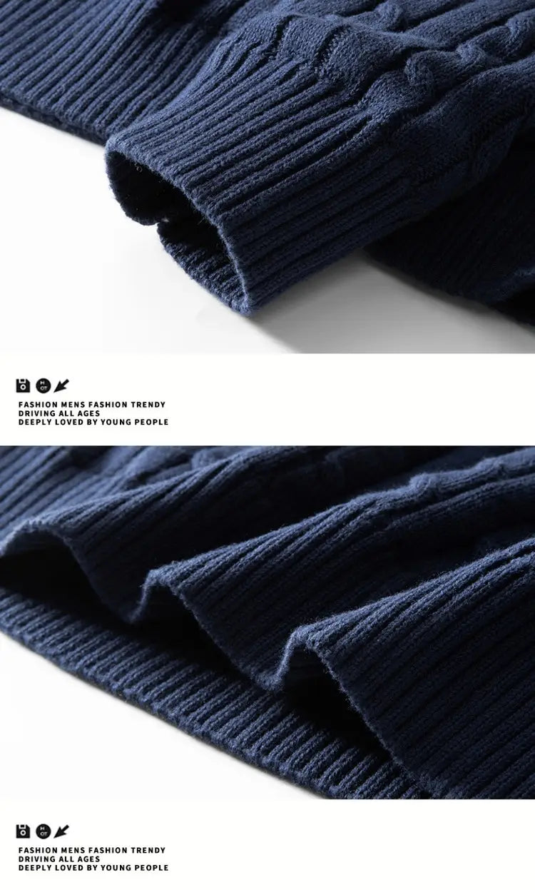 Men’s Fleece-lined Thick Neck Sweater