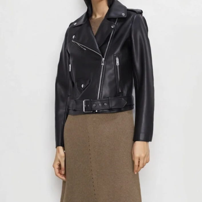 Women’s Faux Leather Retro Biker’s Leather Coat
