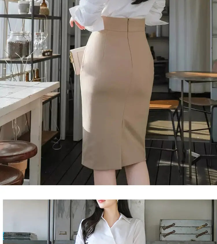 All-match Commute High Waist Slimming Office Lady Skirt