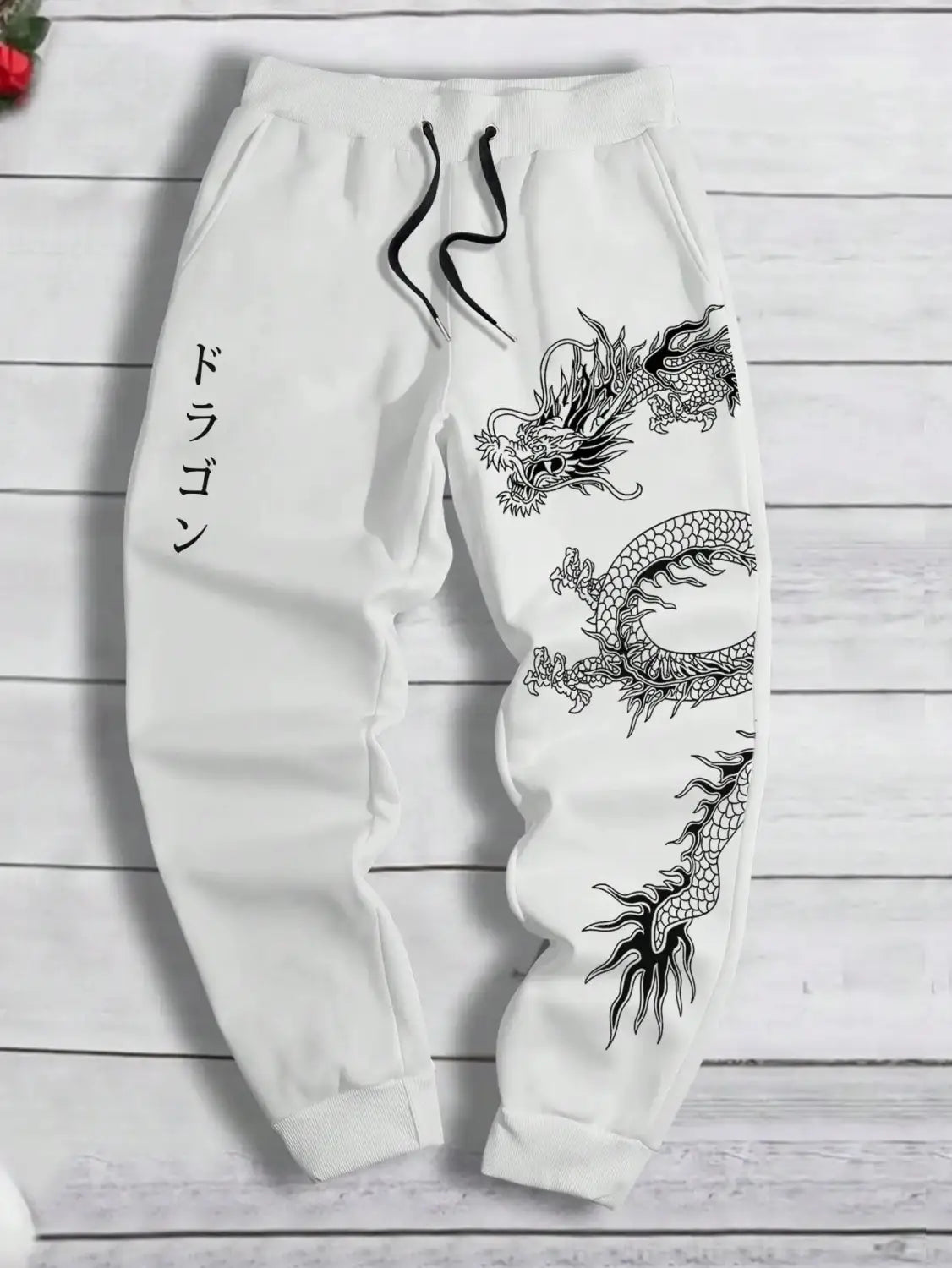 Dark Printed Loose Men’s And Women’s Lace-up Sweatpants