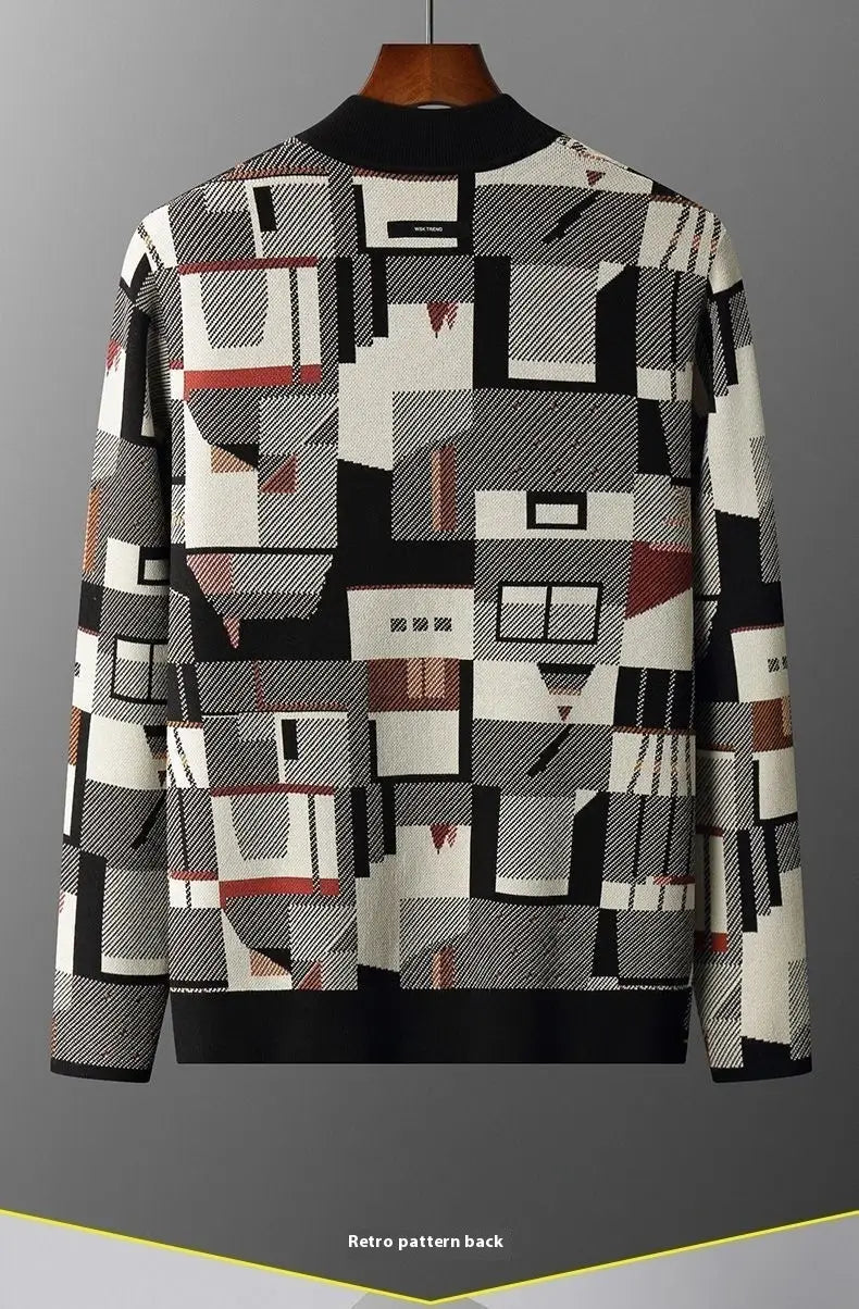 Special-interest Design Geometric Oil Painting Camouflage Top Men