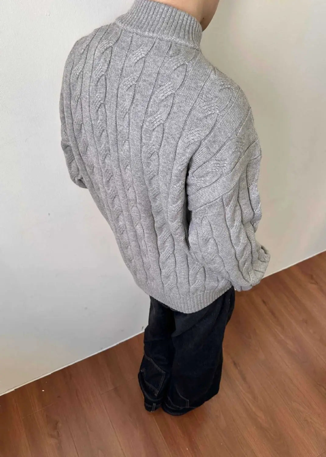 Loose Feeling Old Money British Half Zipper Heavy Sweater