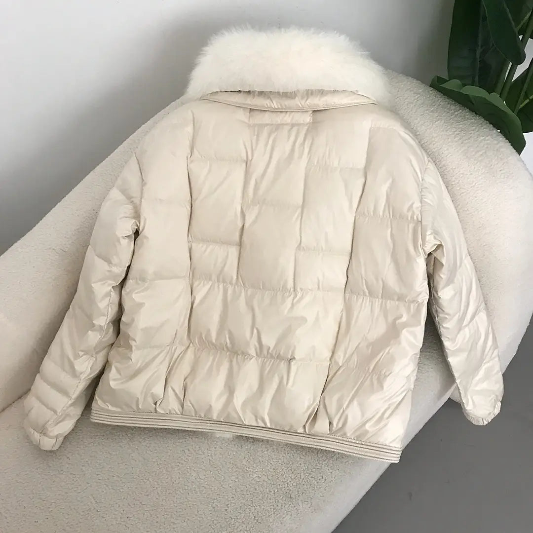 Down Jacket Short Loose Fashion Retro Patchwork Coat