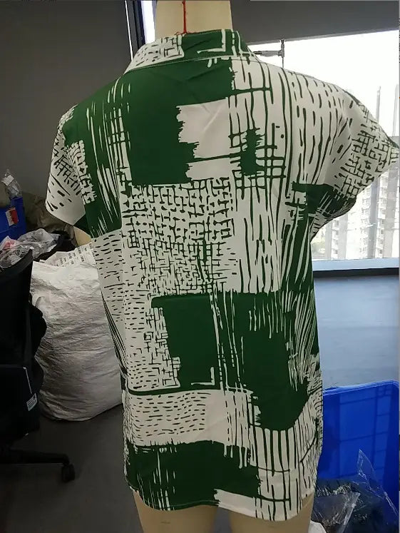 Short Sleeve V-neck Printed Shirt