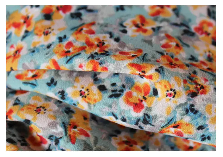 Summer New Pleated Loose Floral Blouse Top