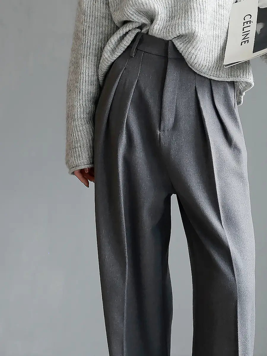 Suit Pants Women’s Slim Wide-leg Pants Mopping Floor Straight-leg Trousers