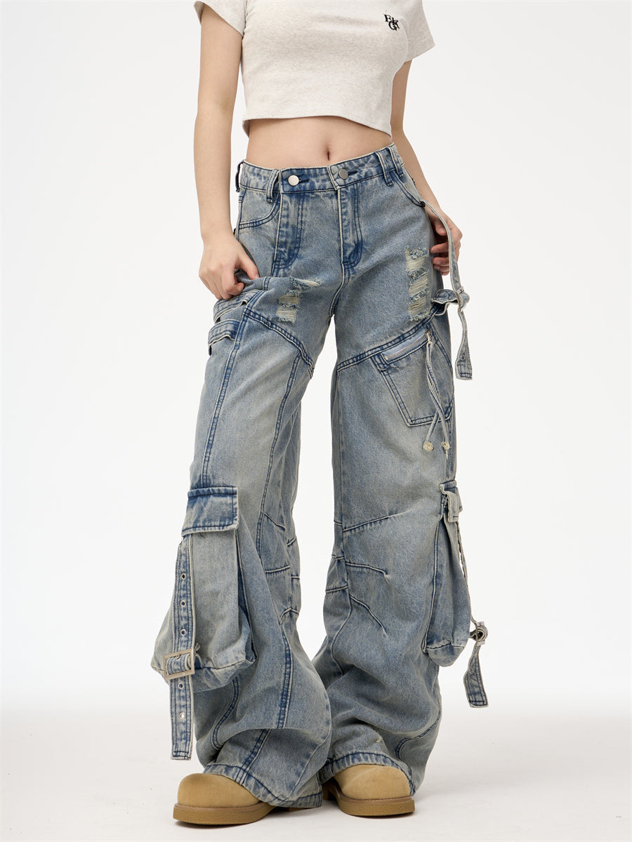 Deconstructing Heavy Industry Washed Cargo Pants