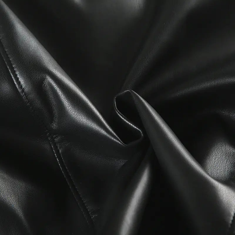 American Street Loose Fur Collar Leather Coat