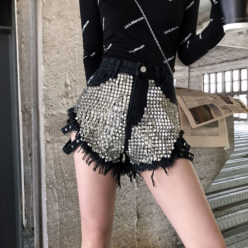 Denim Cotton: Unleash the Main Fabric Ingredient - Black Full Rivets / S