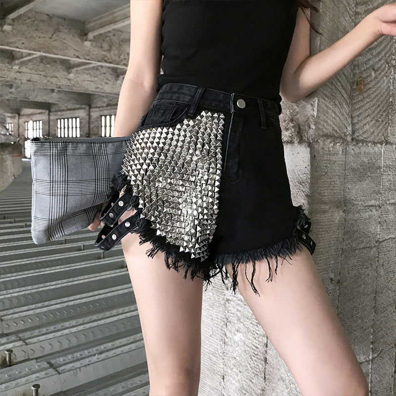 Denim Cotton: Unleash the Main Fabric Ingredient - Black Half Rivets / S