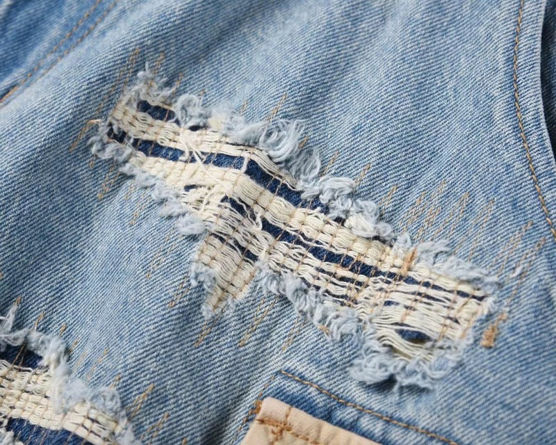 Knife Cut Big Hole Raw Fringed Tassel Wash Whisker Shorts