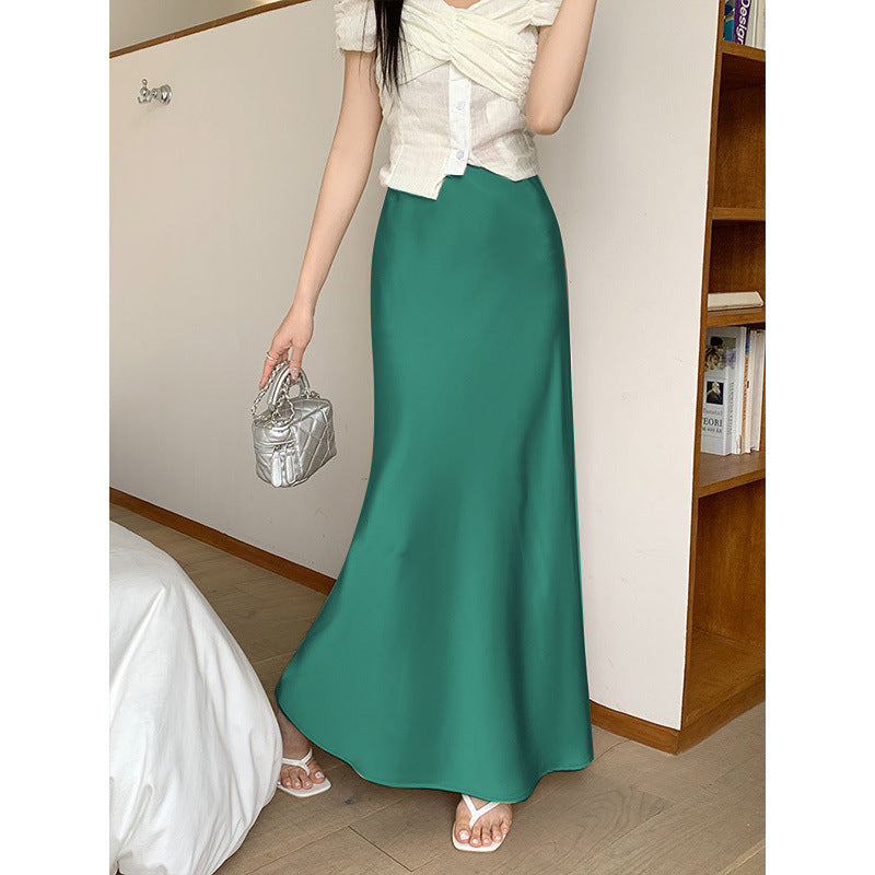 Design High Waist Skirt Women’s Mid-length - Green / XXS