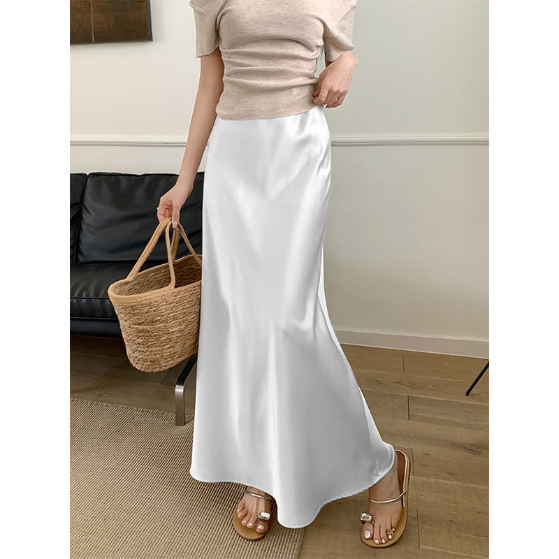 Design High Waist Skirt Women’s Mid-length - White / XXS