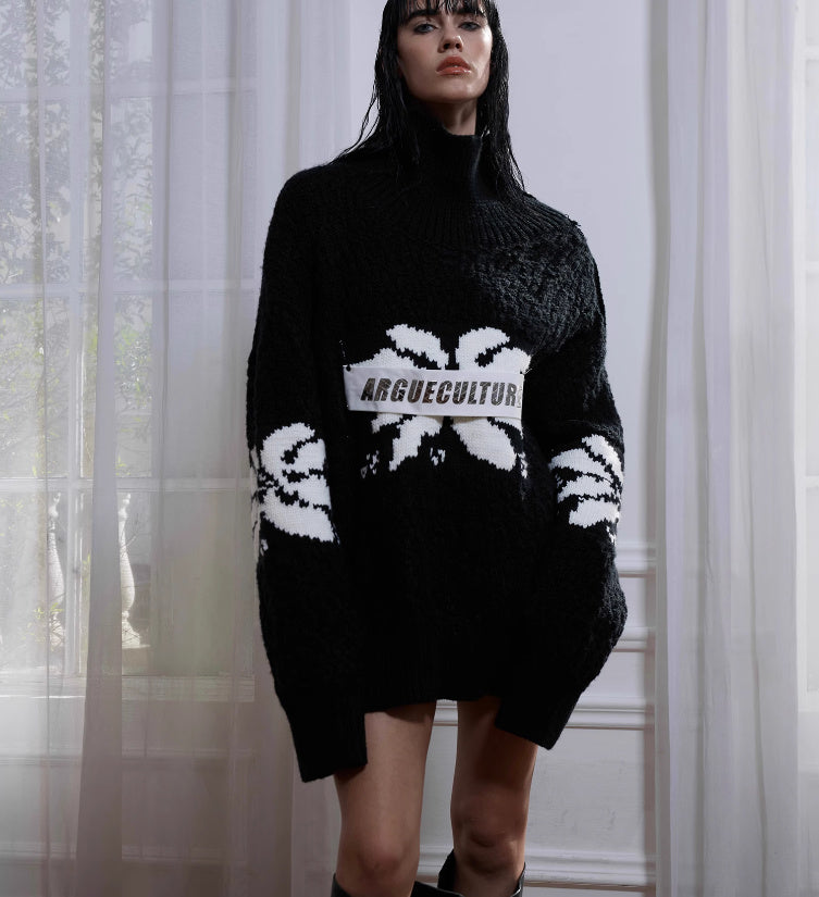 Design Loose And Idle Knitted Expensive Sweater - Black / L