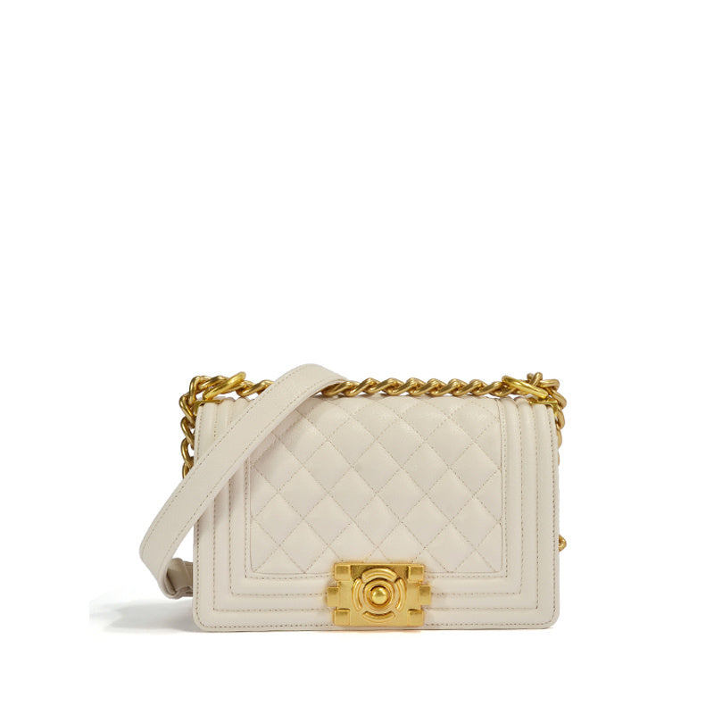 Diamond Cowhide Box Luxury Clothing For Men and Women - White