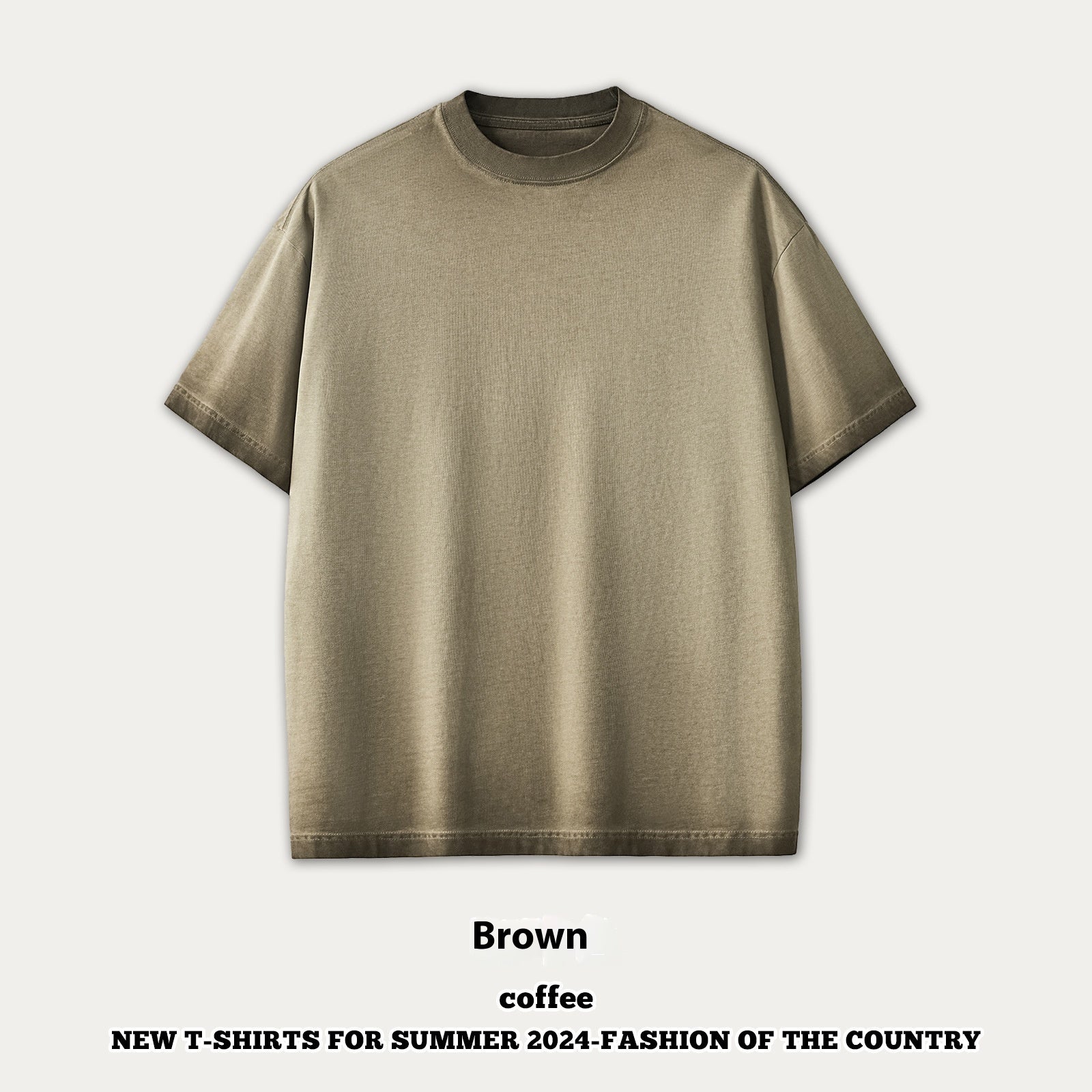Street Dopamine Pure Cotton Washed Old Short Sleeve - Brown / S