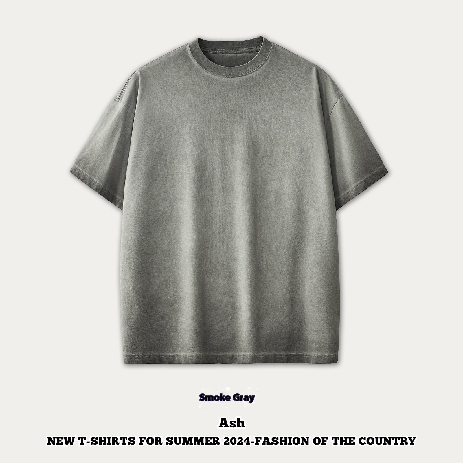 Street Dopamine Pure Cotton Washed Old Short Sleeve - Smoky Gray / S