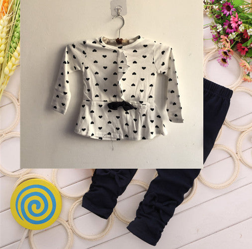 Love bow girl set - White / 80cm