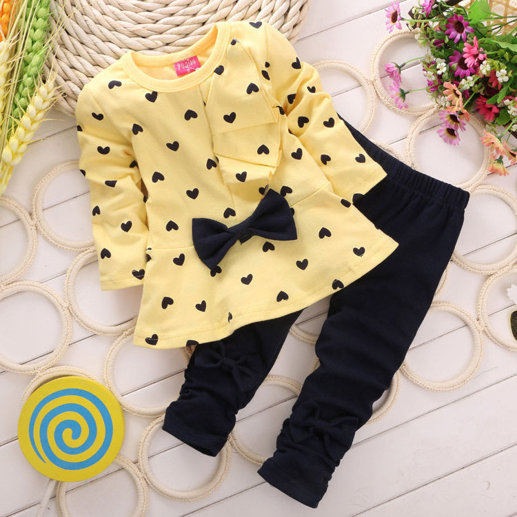 Love bow girl set - yellow / 100 cm