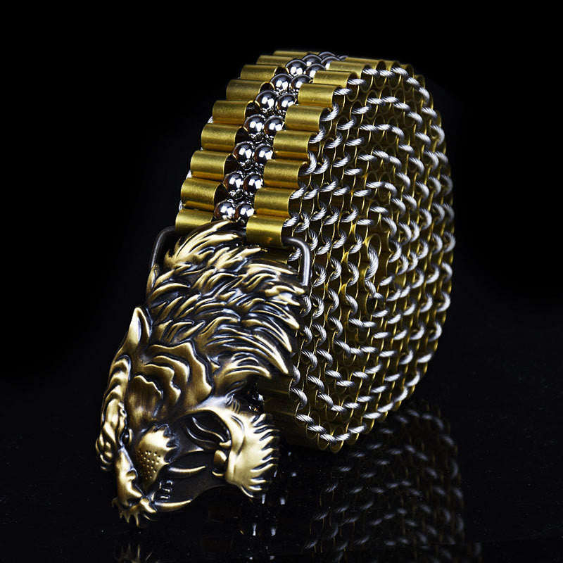 Men’s Stainless Steel Self-defense Belt With Smooth Buckle - Tiger head steel needle / 100cm