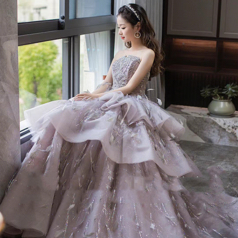 Long Women’s Bodice Puffy Dress