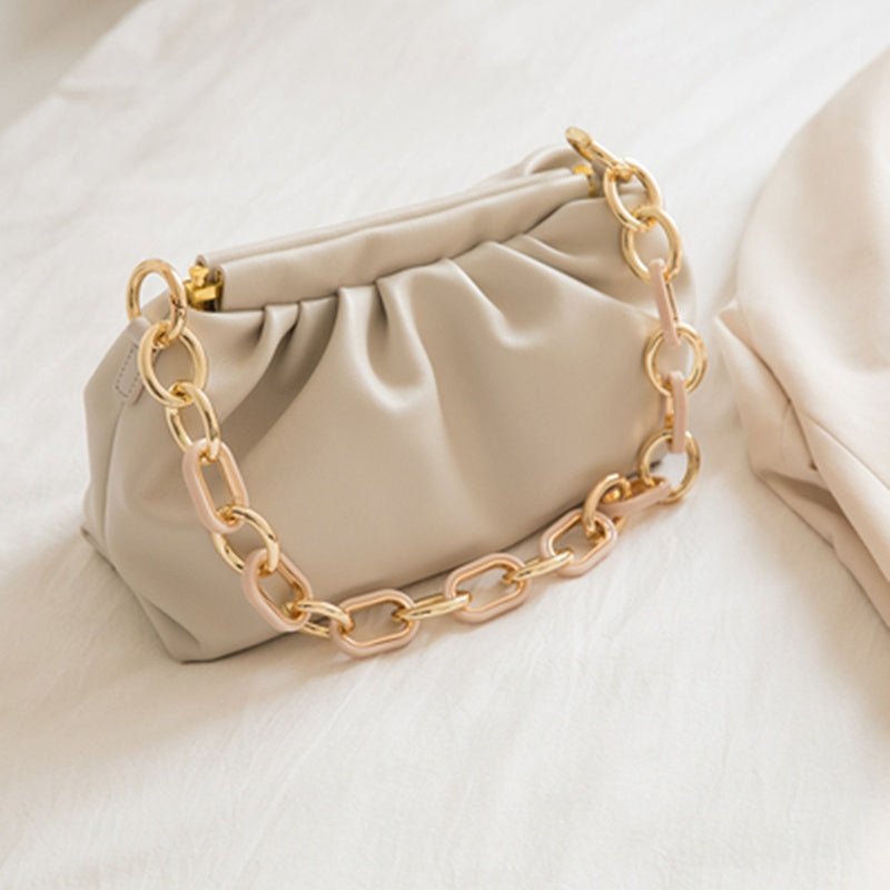 Dumpling Delight Leather Backpack Global Luxury Fashion - White