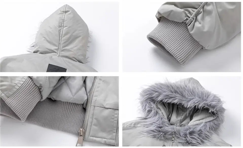 Short Fur Collar Coat Padded Hooded Cotton Coat
