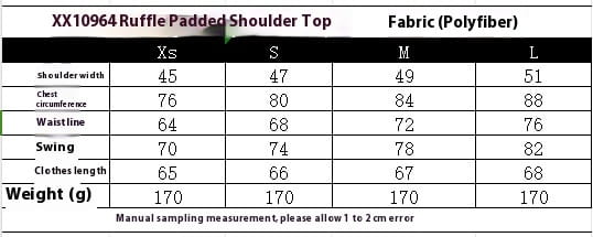 Beveled Pleated Decorative Padded Shoulder Top