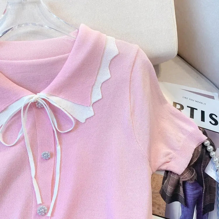 Women’s Design Short Sleeve Bow T-shirt
