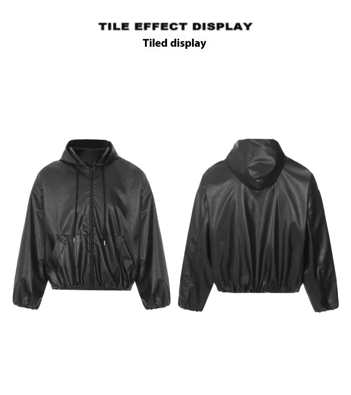 Women’s Black Hooded Leather Coat