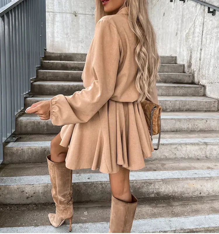 Autumn Leisure Women’s Clothing Blouse Collar Long Sleeve Loose Casual Jumpsuit
