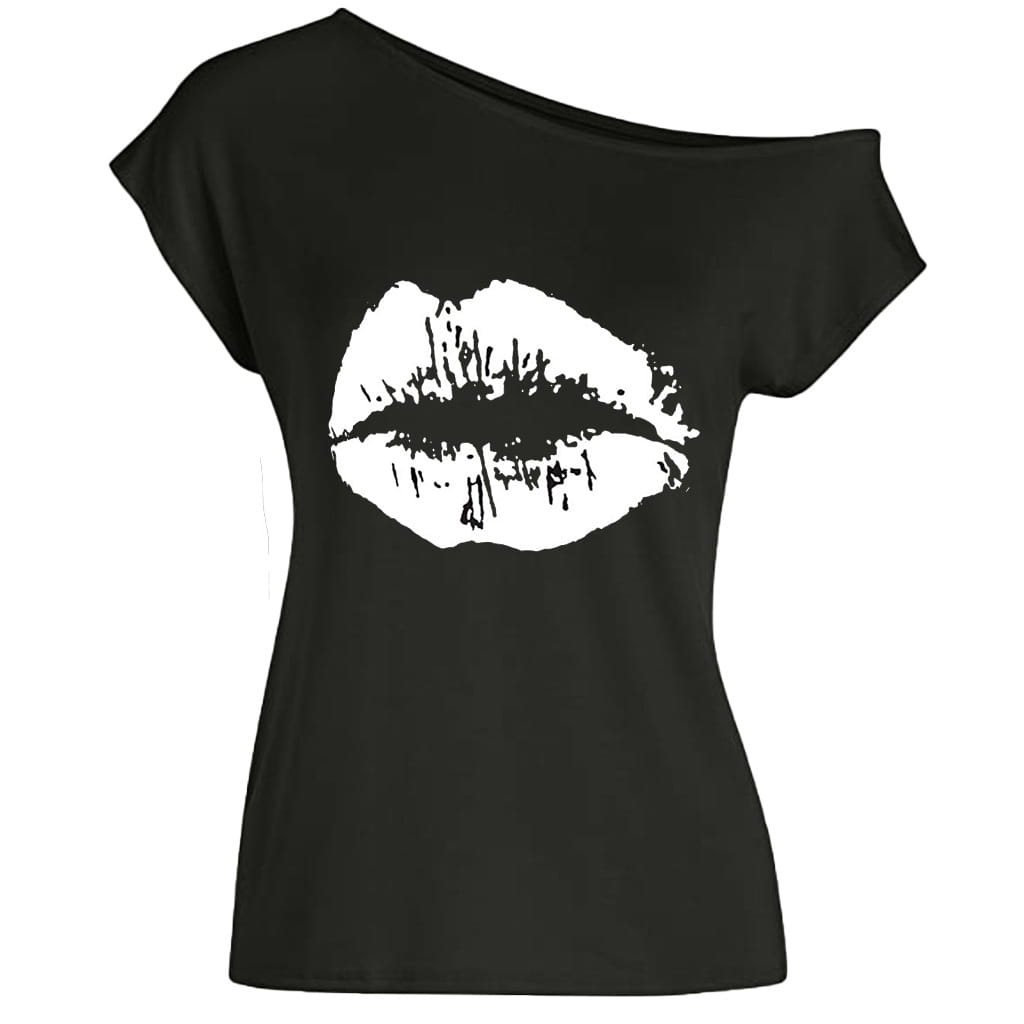 Women’s Loose Shoulder Versatile Printed T-shirt