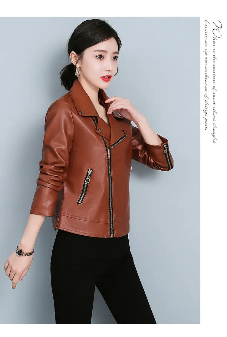 Leather Jacket Versatile Short Coat