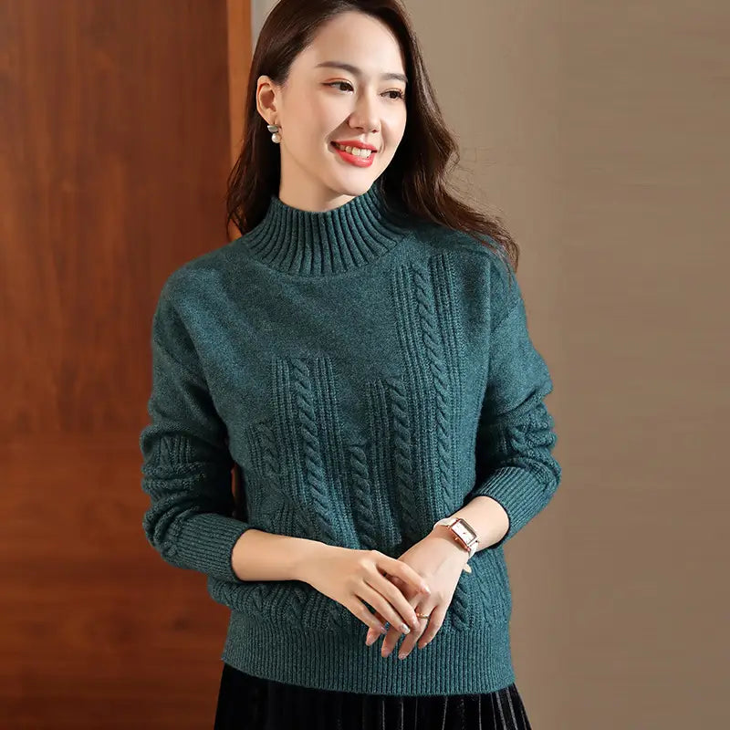 Turtleneck wool sweater women