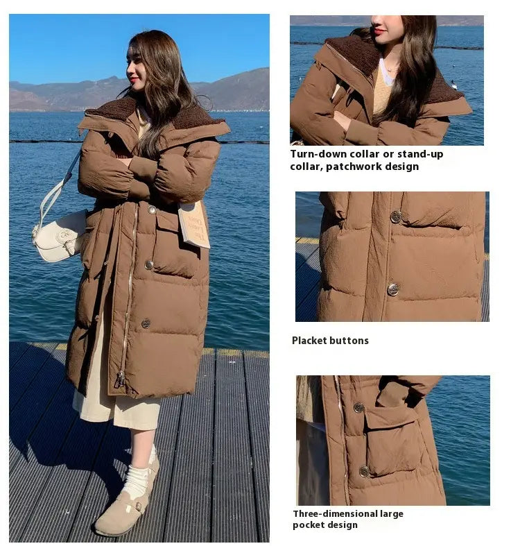 Below The Knee Korean Style Fashion Loose Cotton Coat