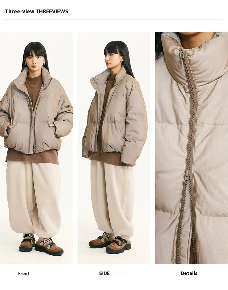 Mechanical Style Winter Down Jacket Women’s White Duck Down Thickened Reflective Coat