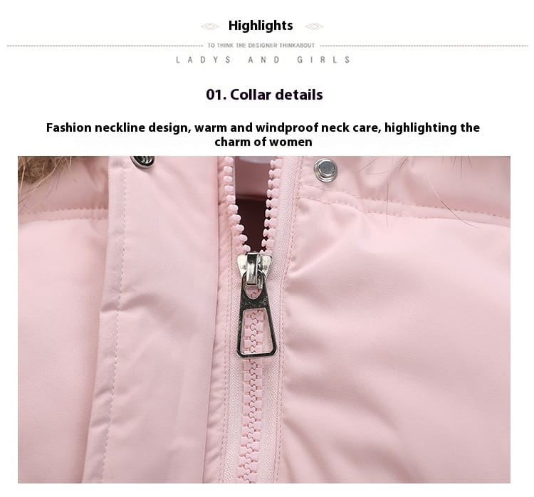 Loose Hooded Gloves Thickened Thermal Quilted Jacket Coat For Women
