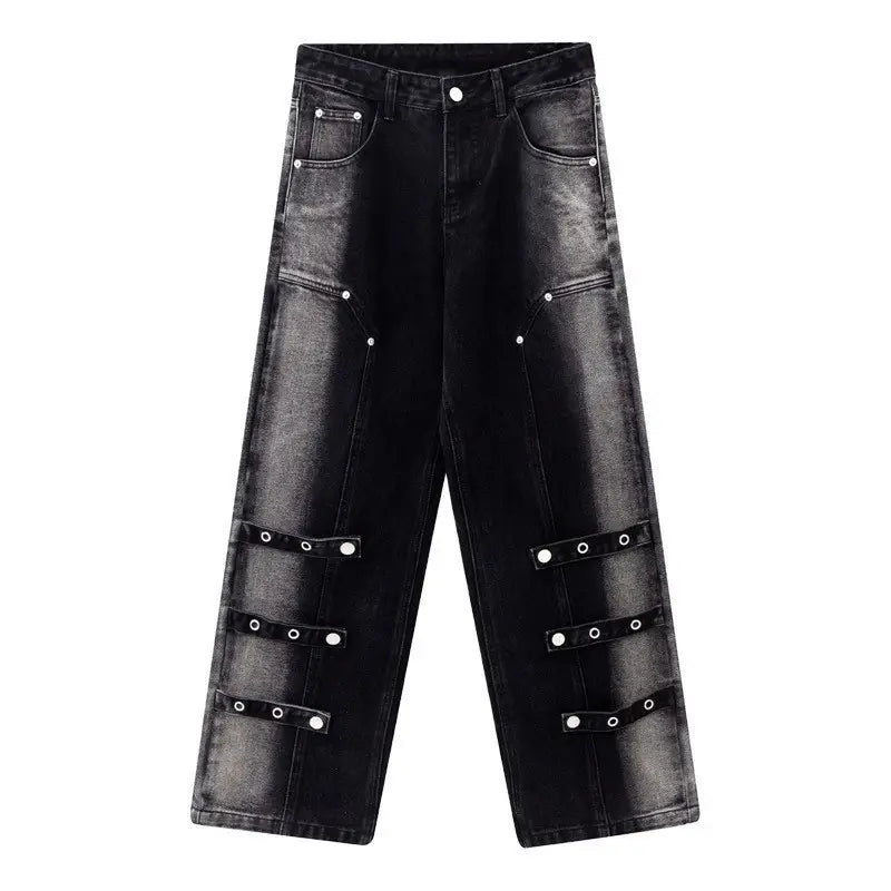 Men’s And Women’s Same High Street American Monkey Wash Jeans