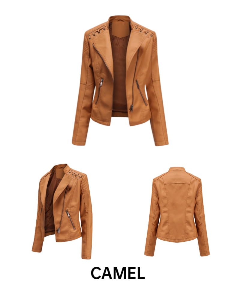 Slim Fit Thin Leather Coat Women’s Motorcycle Clothing