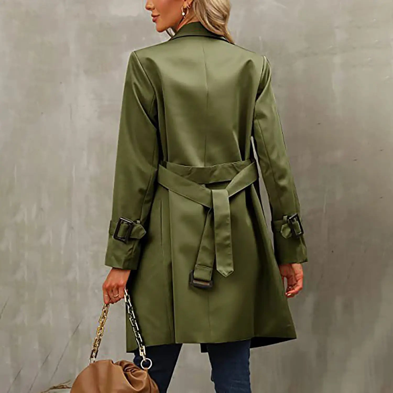 European And American Autumn Women’s Double Breasted Fashion Casual Trench Coat