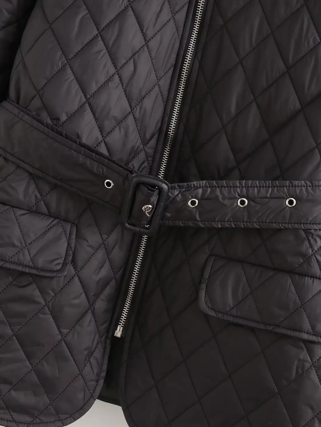 Fashion Simple With Belt Quilted Cotton Coat Jacket
