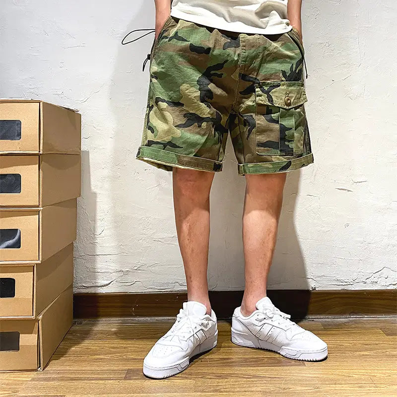 Men’s Summer Thin Loose Casual Cotton Cargo Shorts